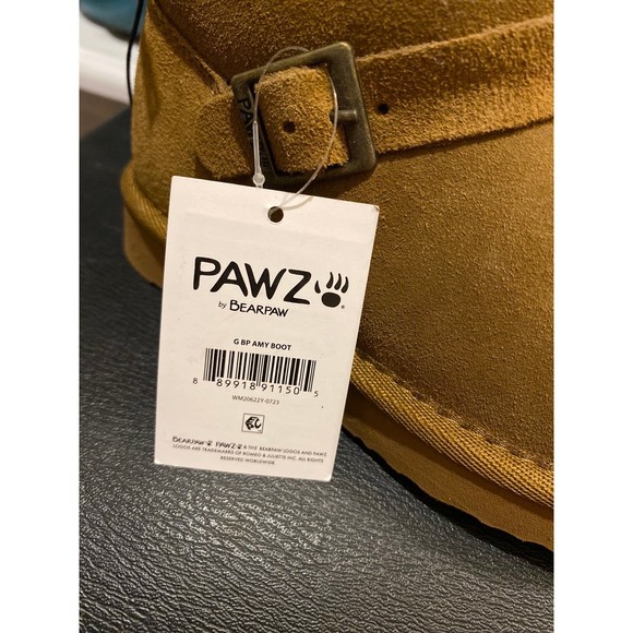New Girls Pawz by BearPaw Pretty Short Hickory Brown Boots Size 10 New - Picture 3 of 12